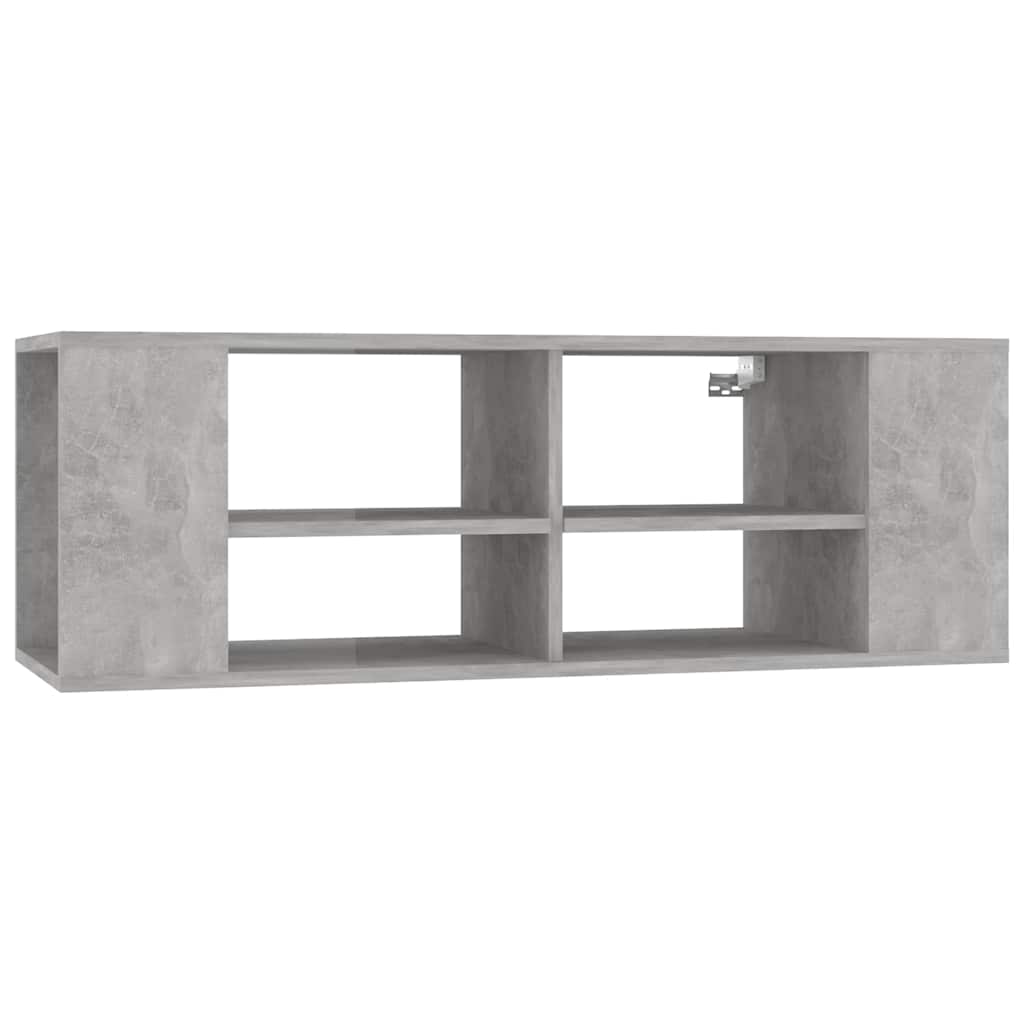 Wall-Mounted TV Cabinet 102x35x35 cm Engineered Wood Concrete grey