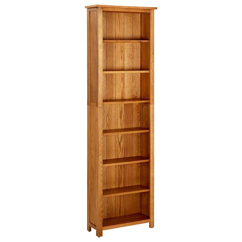 vidaXL Bookcase | Natural Oak | Solid oak wood with oak veneered MDF | Tall 1
