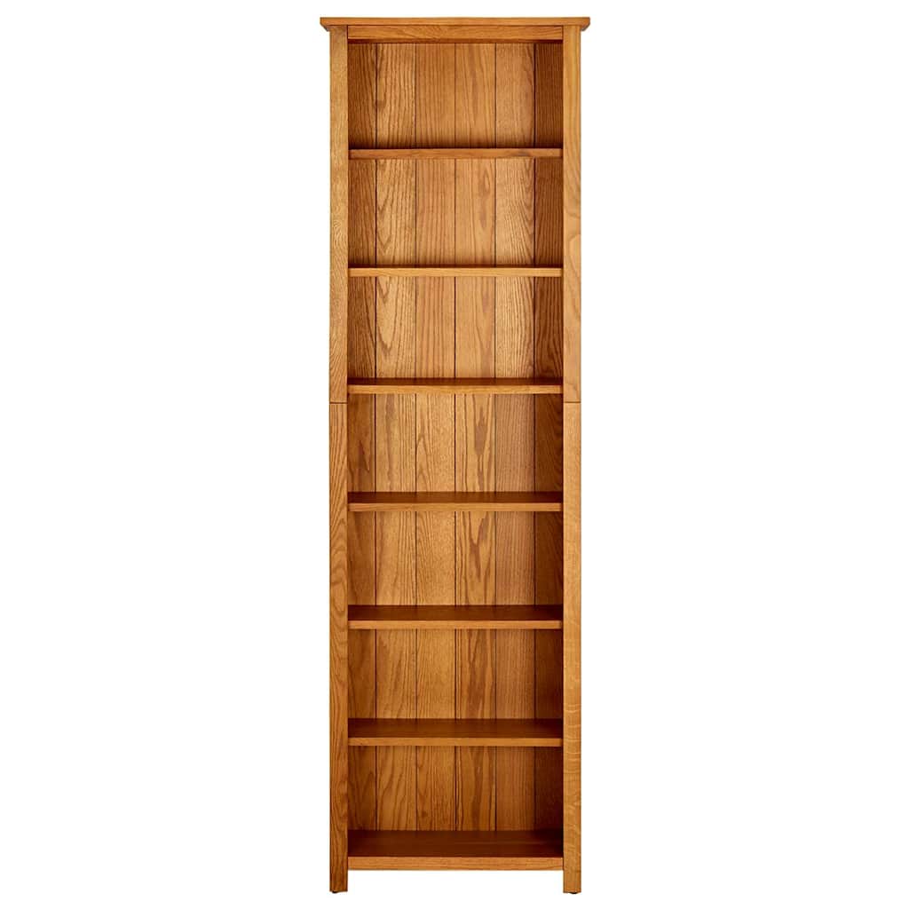 vidaXL Bookcase | Natural Oak | Solid oak wood with oak veneered MDF | Tall 2