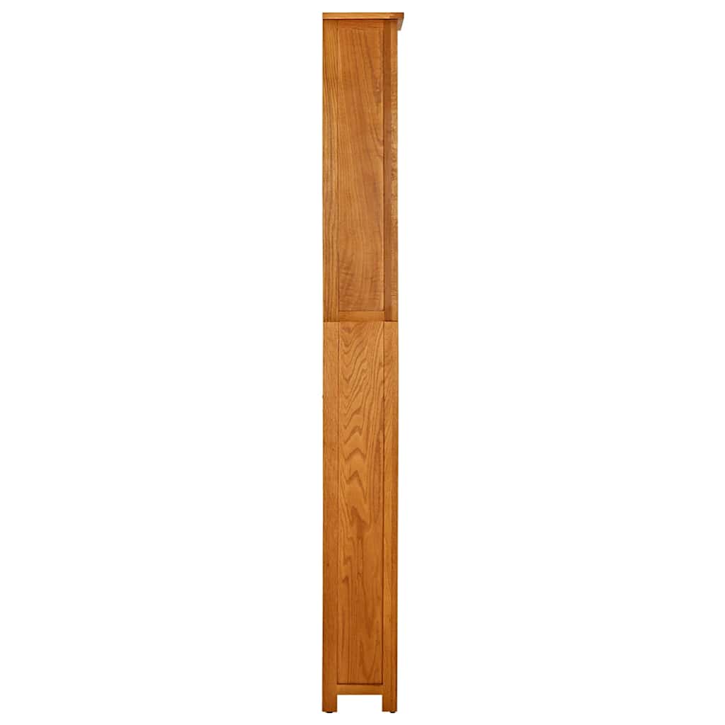 vidaXL Bookcase | Natural Oak | Solid oak wood with oak veneered MDF | Tall 3
