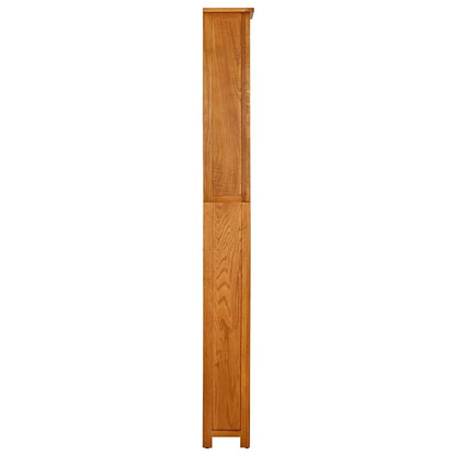 vidaXL Bookcase | Natural Oak | Solid oak wood with oak veneered MDF | Tall 3