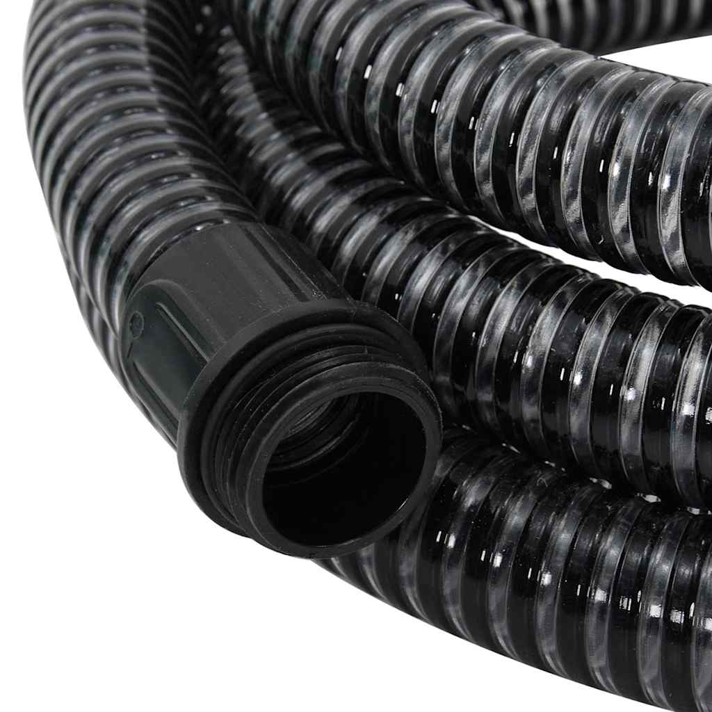 Suction Hose with Brass Connectors 1.1" PVC without Floating Kit Black 10 m