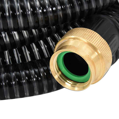 Suction Hose with Brass Connectors 1.1" PVC without Floating Kit Black 10 m