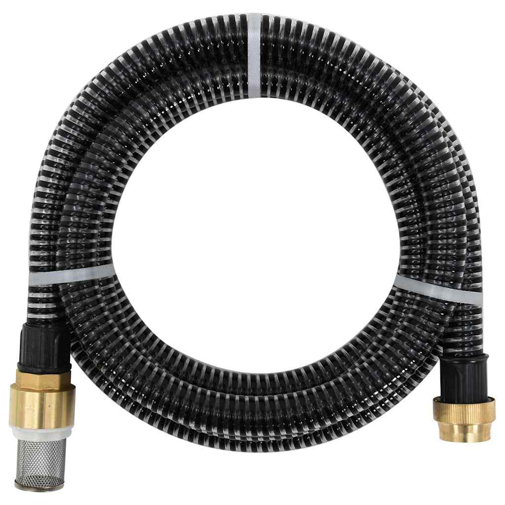 Suction Hose with Brass Connectors 1.1" PVC without Floating Kit Black 25 m