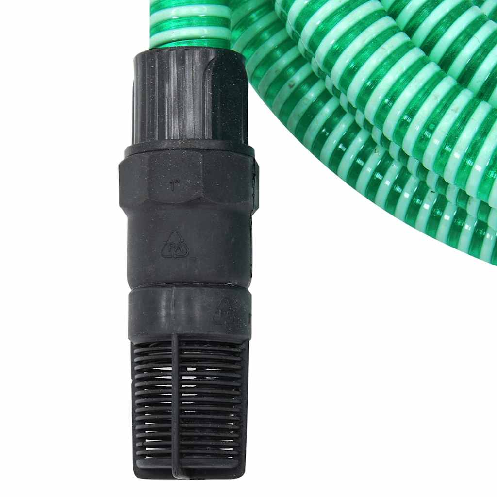 Suction Hose with PVC Connectors 1" PVC Green