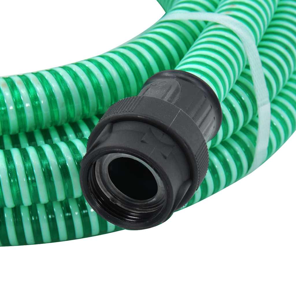 Suction Hose with PVC Connectors 1" PVC Green