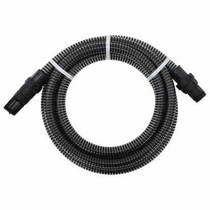 Suction Hose with PVC Connectors 1" PVC Black