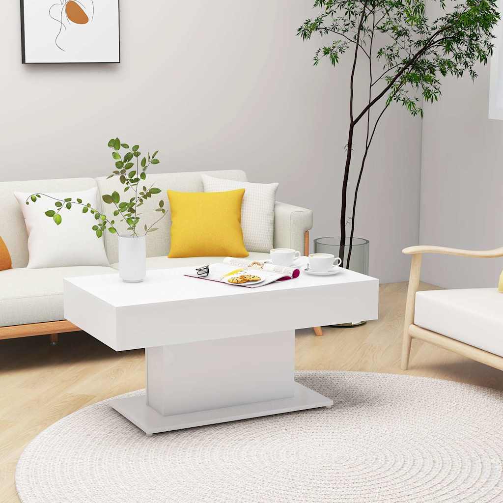 Coffee Table 96x50x45 cm Engineered Wood White