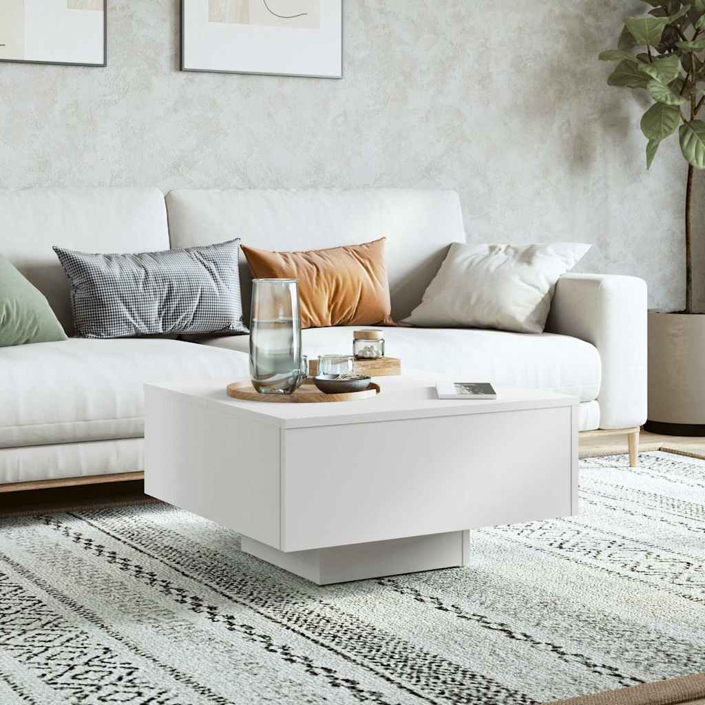 Coffee Table 60x60x31,5 cm Engineered Wood White