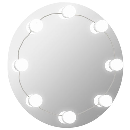 Wall Mirror with LED Lights Round Glass Φ 60 cm