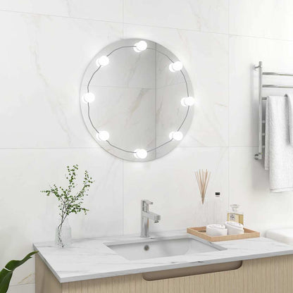Wall Mirror with LED Lights Round Glass Φ 60 cm