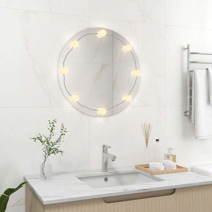Wall Mirror with LED Lights Round Glass Φ 60 cm