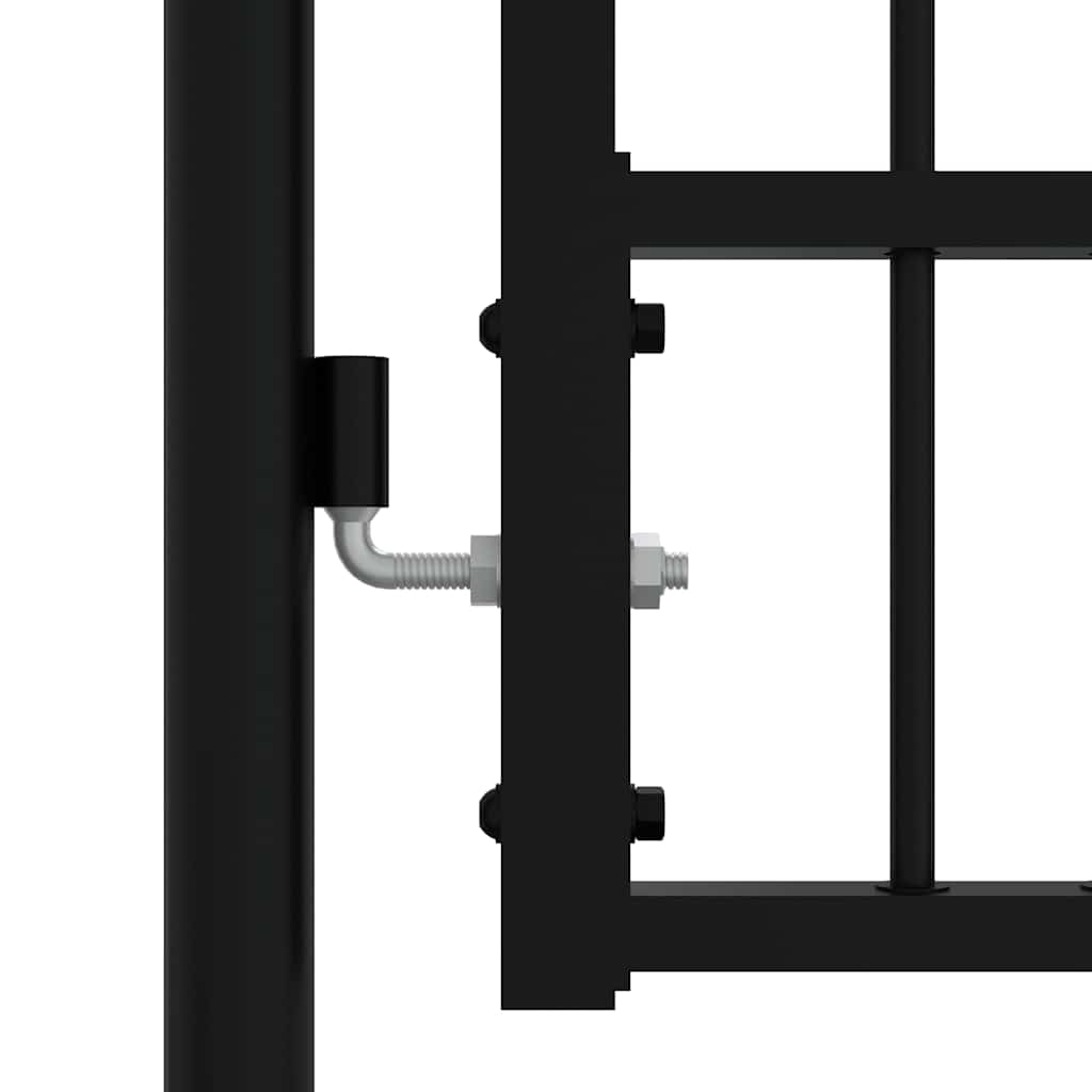 vidaXL Fence Gate "KAMPEN" with Spear Top Black 302x78 cm Steel 4