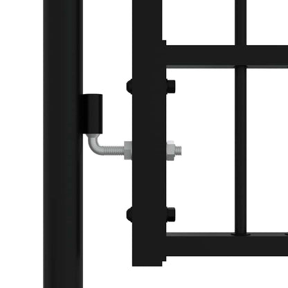 vidaXL Fence Gate "KAMPEN" with Spear Top Black 302x78 cm Steel 4