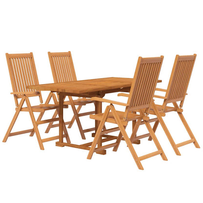 5-Piece Garden Dining Set Natural Solid Acacia Wood 4-Seater Natural