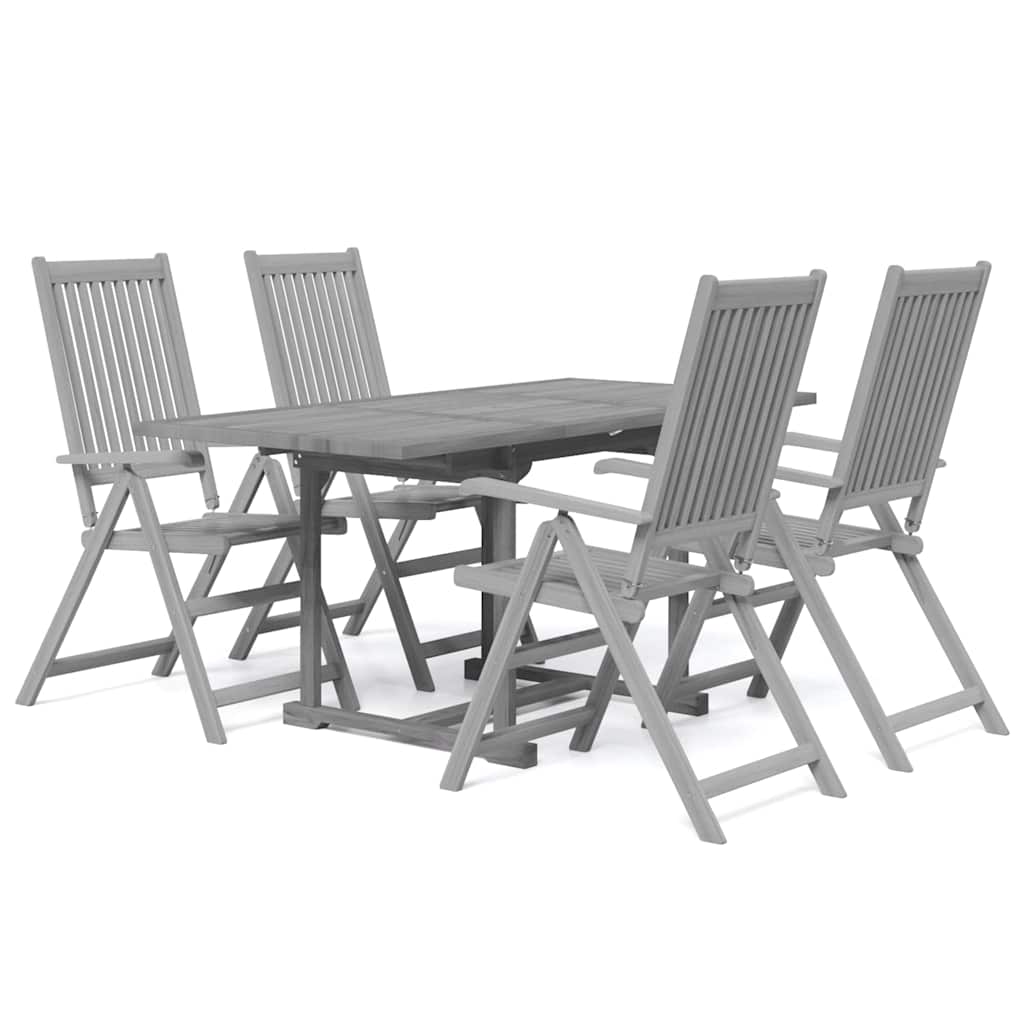 vidaXL 5 Piece Garden Dining Set Solid Wood Acacia 2