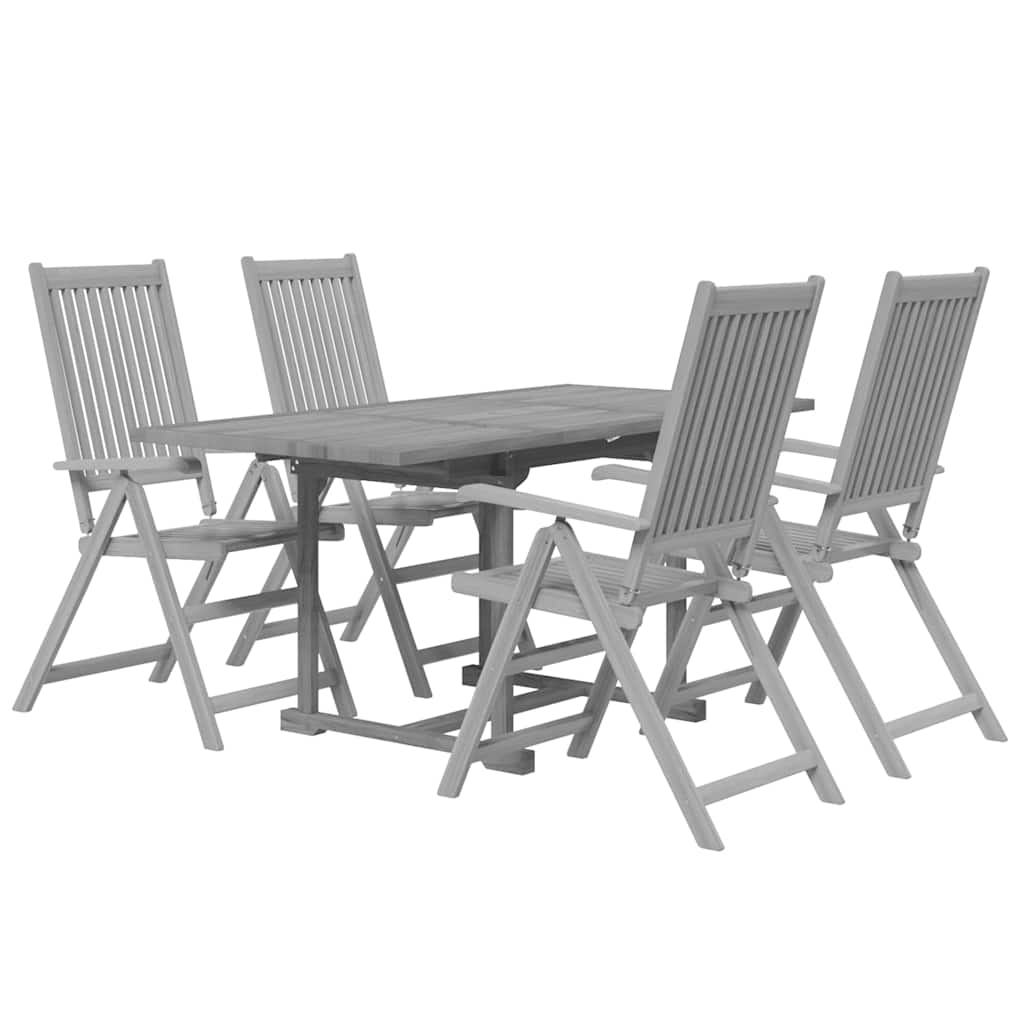 vidaXL 5 Piece Garden Dining Set Solid Wood Acacia 3