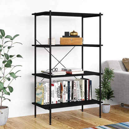 3-Tier Shelving Unit 80x40x92 cm Black 130 cm
