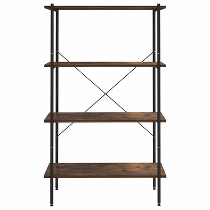 3-Tier Shelving Unit 80x40x92 cm Black and dark wood 130 cm