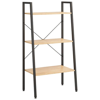 3-Tier Standing Shelf and Black 56x35x108 cm Light brown 108 cm