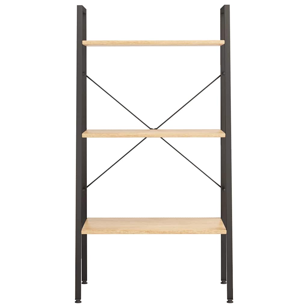 3-Tier Standing Shelf and Black 56x35x108 cm Light brown 108 cm