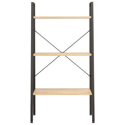 3-Tier Standing Shelf and Black 56x35x108 cm Light brown 108 cm
