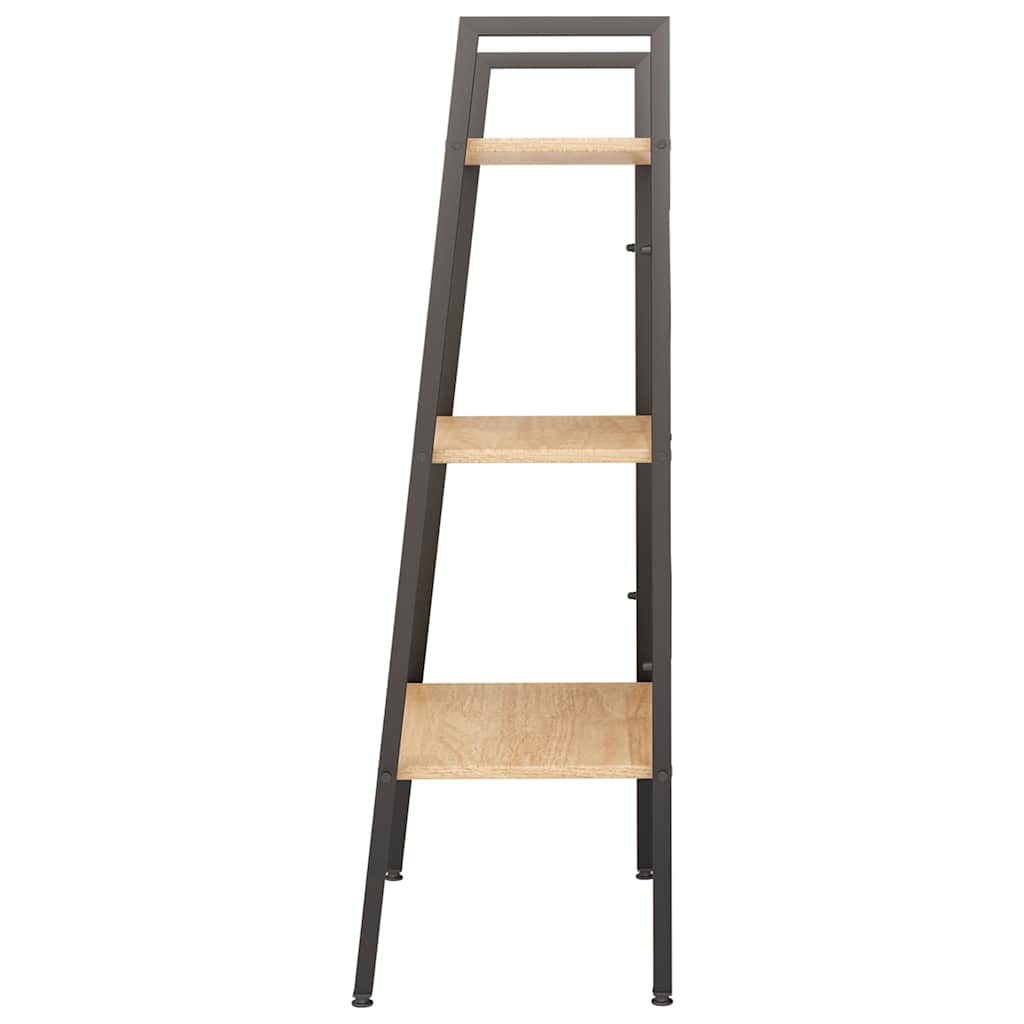 3-Tier Standing Shelf and Black 56x35x108 cm Light brown 108 cm