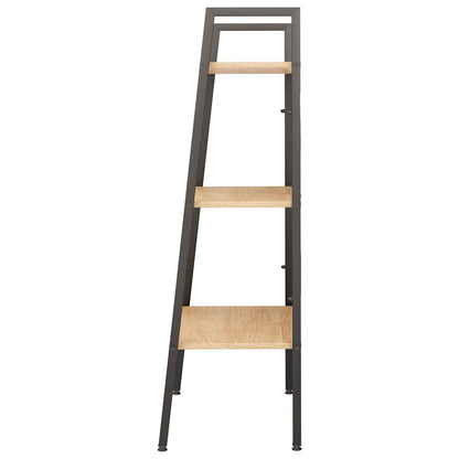3-Tier Standing Shelf and Black 56x35x108 cm Light brown 108 cm