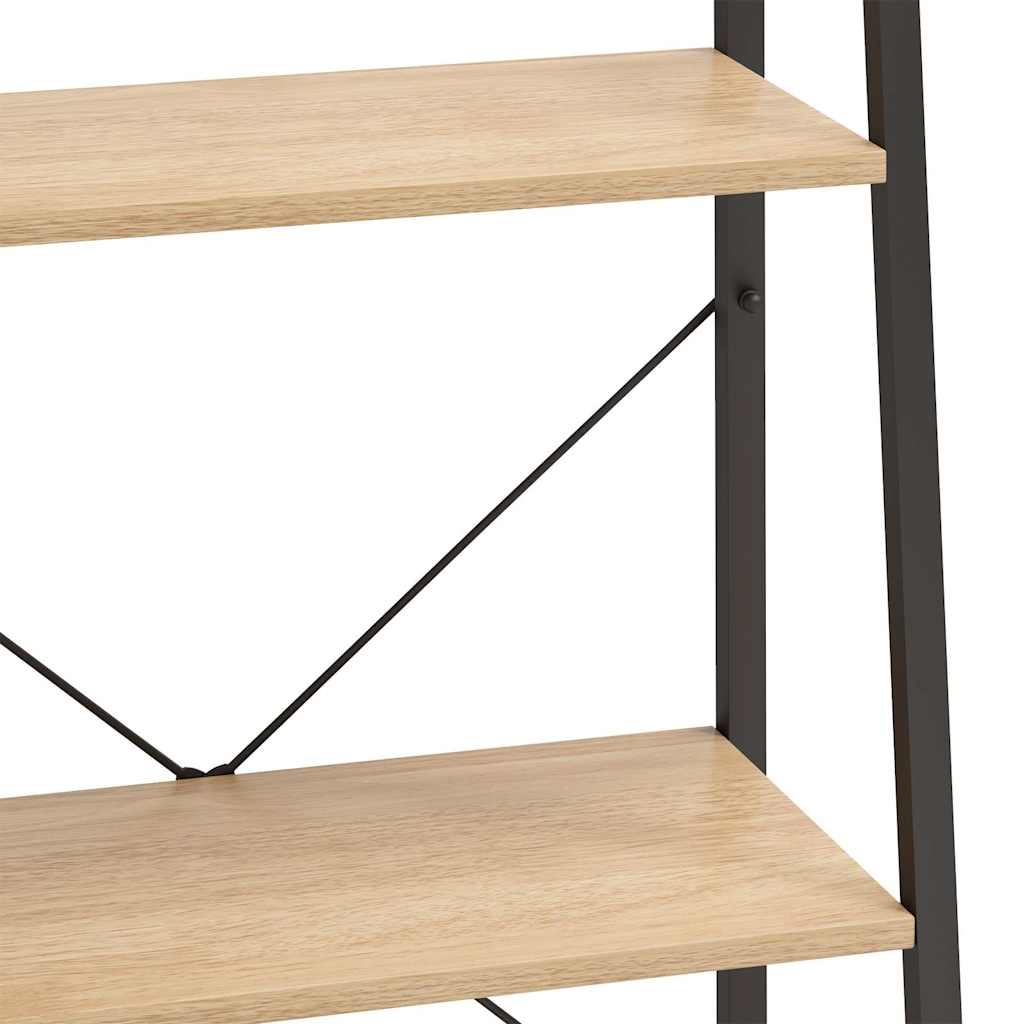 3-Tier Standing Shelf and Black 56x35x108 cm Light brown 108 cm