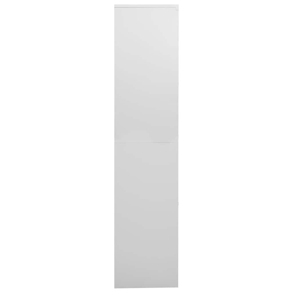 vidaXL Office Cabinet | Light Grey | Steel, Tempered Glass | Large 4