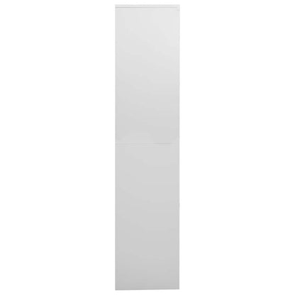 vidaXL Office Cabinet | Light Grey | Steel, Tempered Glass | Large 4