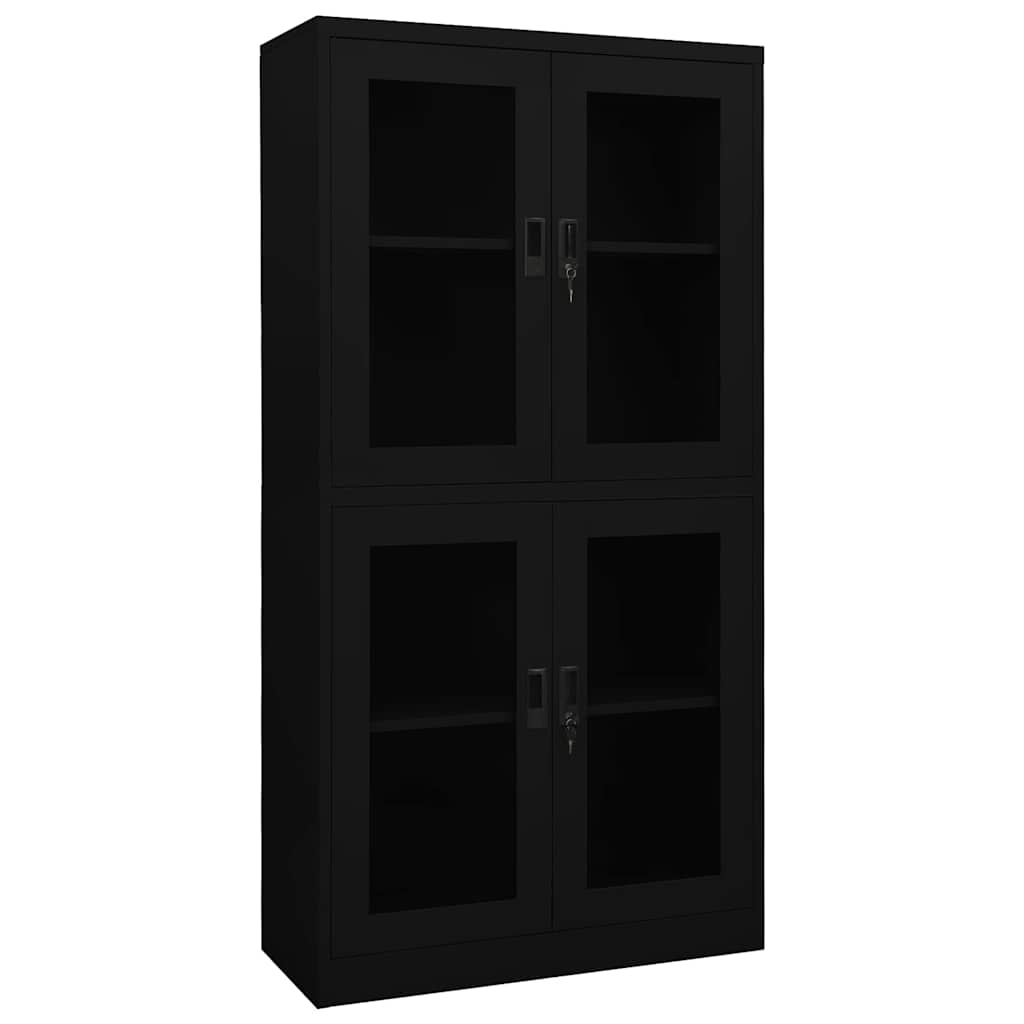 vidaXL Office Cabinet | Black | Steel | Large | Filing Cabinet | Rectangular 1