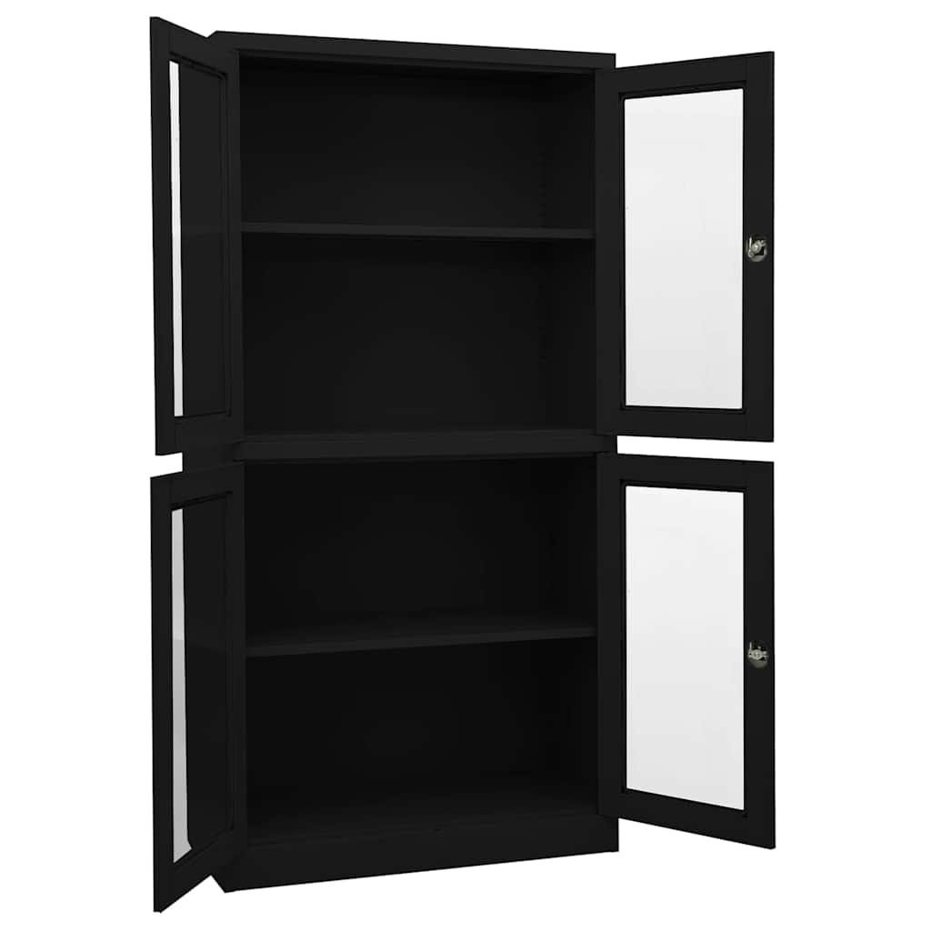 vidaXL Office Cabinet | Black | Steel | Large | Filing Cabinet | Rectangular 2