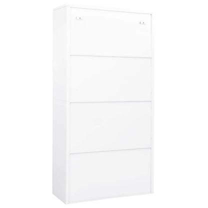 vidaXL Office Cabinet White 90x40x180 cm Steel 4