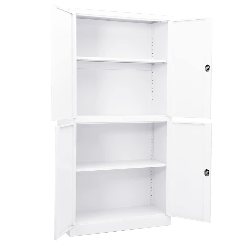 vidaXL Office Cabinet White 90x40x180 cm Steel 5