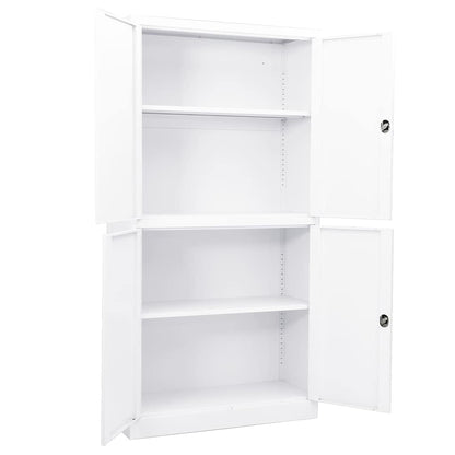 vidaXL Office Cabinet White 90x40x180 cm Steel 5