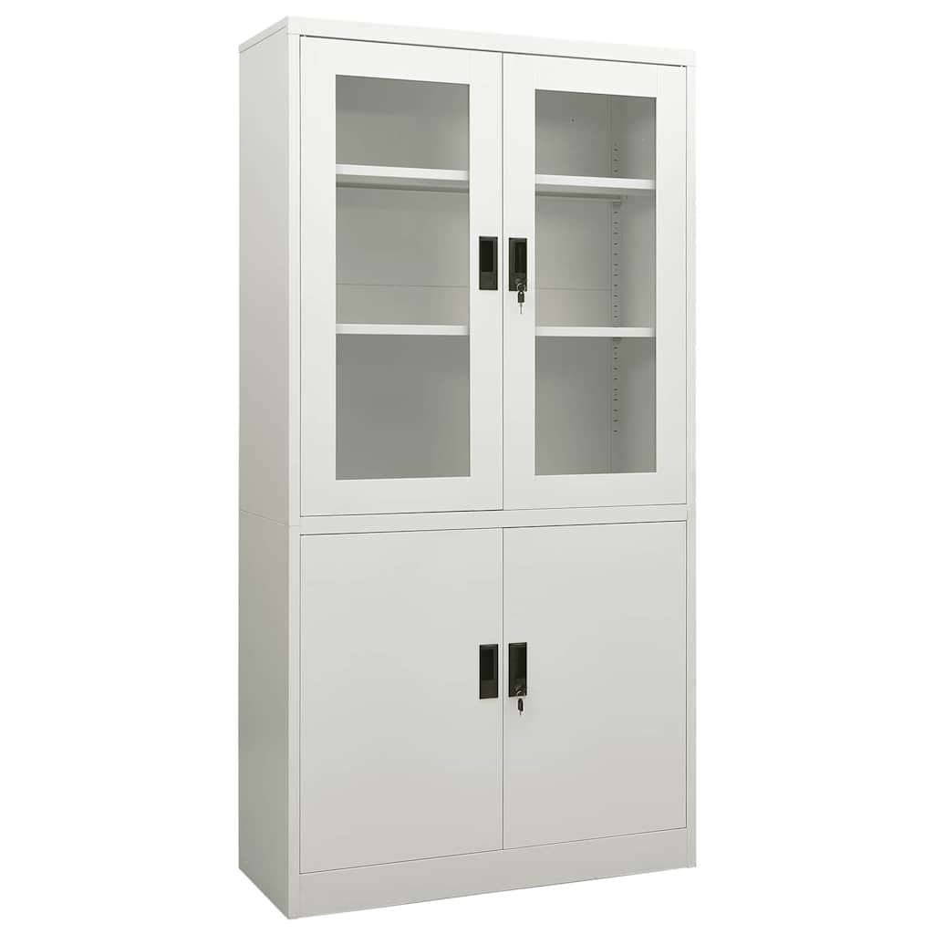 335947 vidaXL Office Cabinet Light Grey 90x40x180 cm Steel 1