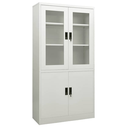 335947 vidaXL Office Cabinet Light Grey 90x40x180 cm Steel 1