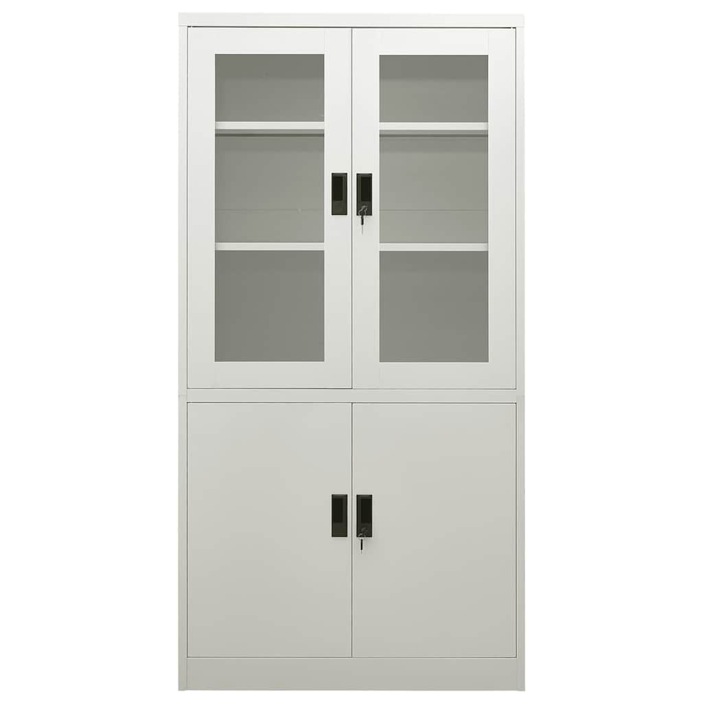 335947 vidaXL Office Cabinet Light Grey 90x40x180 cm Steel 2