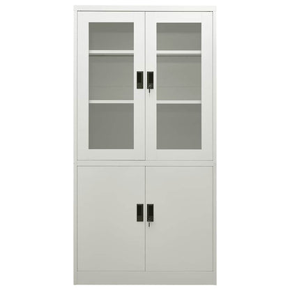 335947 vidaXL Office Cabinet Light Grey 90x40x180 cm Steel 2