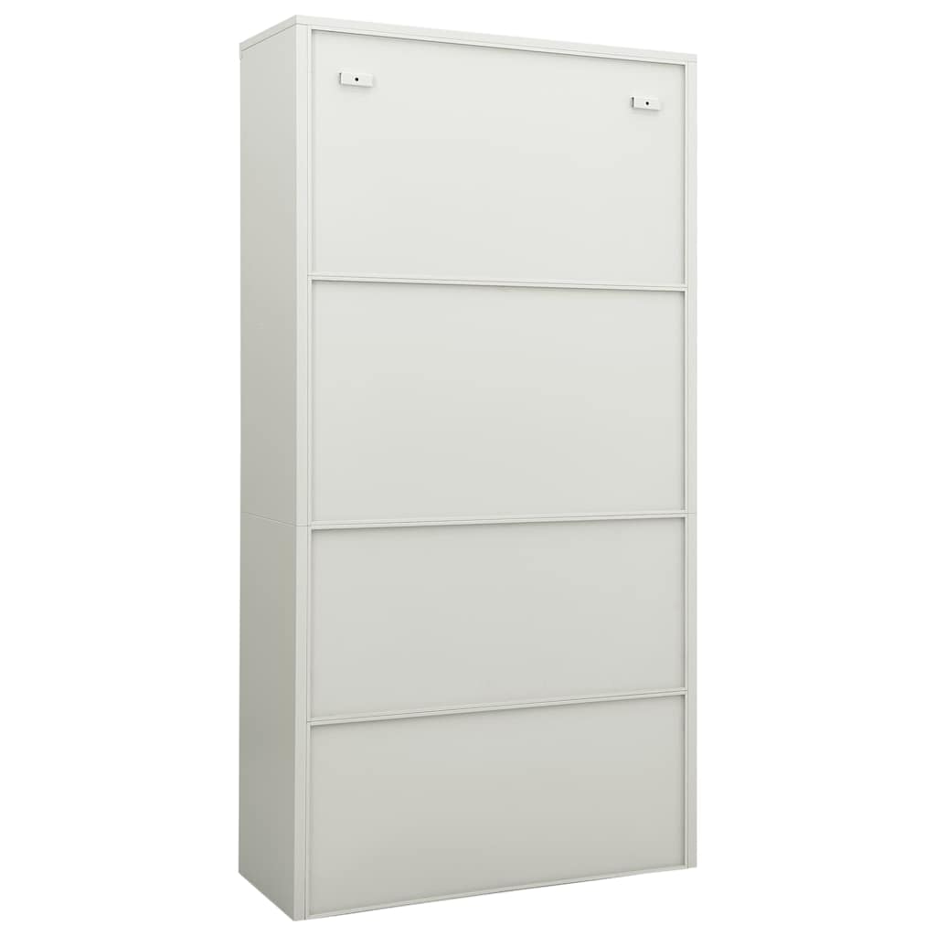 335947 vidaXL Office Cabinet Light Grey 90x40x180 cm Steel 4