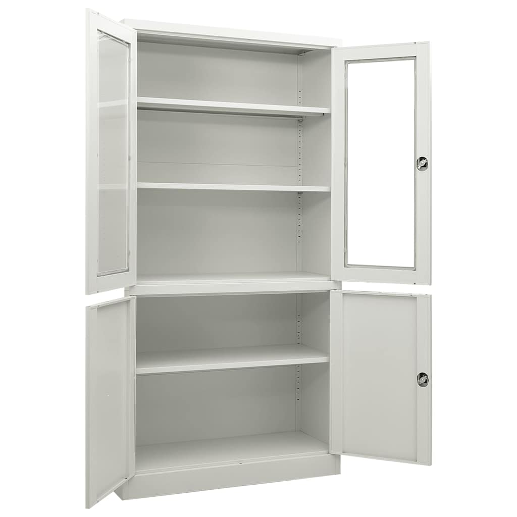 335947 vidaXL Office Cabinet Light Grey 90x40x180 cm Steel 5