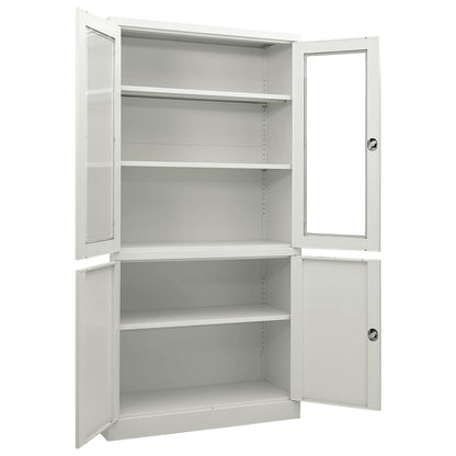 335947 vidaXL Office Cabinet Light Grey 90x40x180 cm Steel 5