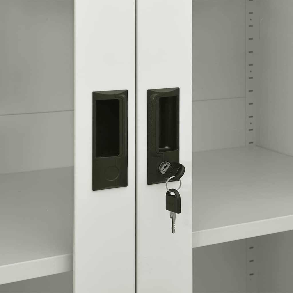 335947 vidaXL Office Cabinet Light Grey 90x40x180 cm Steel 6