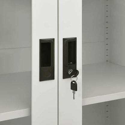 335947 vidaXL Office Cabinet Light Grey 90x40x180 cm Steel 6