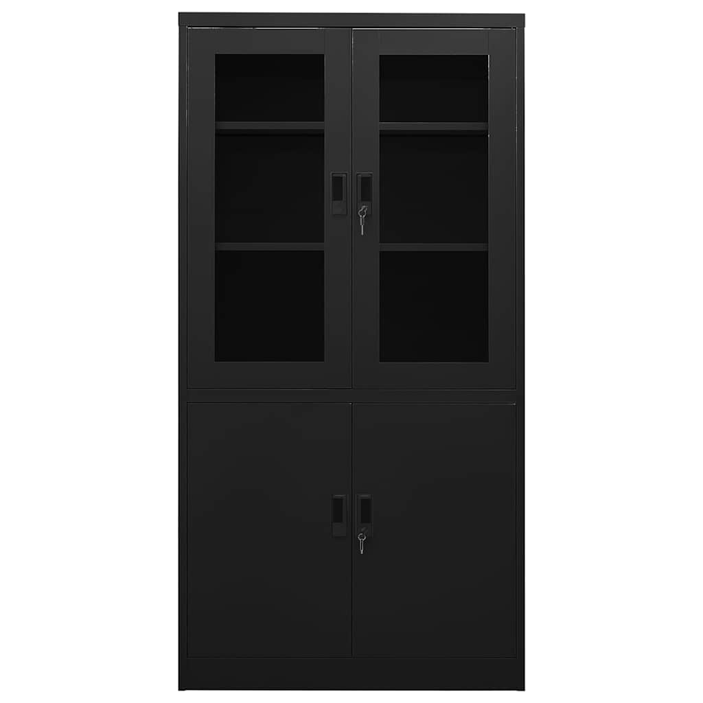 335948 vidaXL Office Cabinet Black 90x40x180 cm Steel 2
