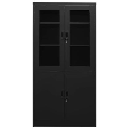 335948 vidaXL Office Cabinet Black 90x40x180 cm Steel 2