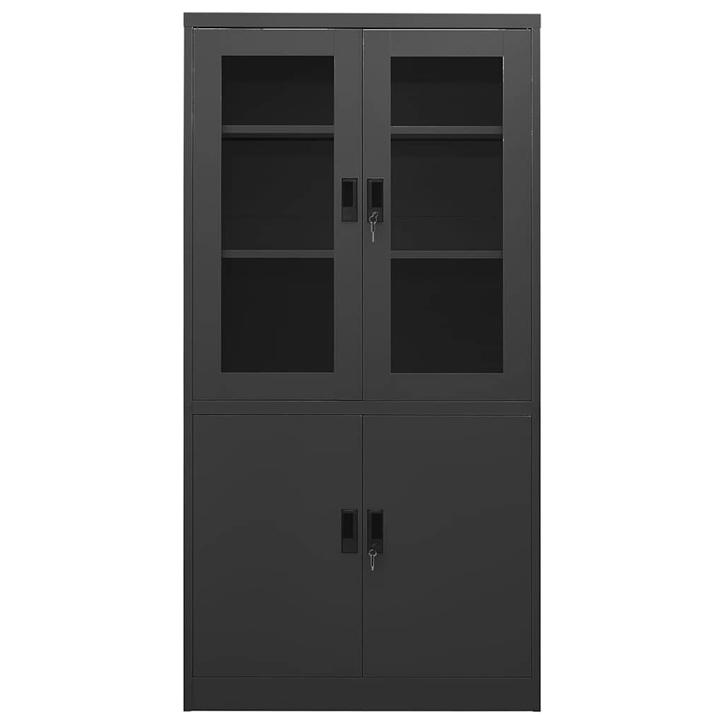 Office Cabinet 90x40x180 cm Steel Anthracite