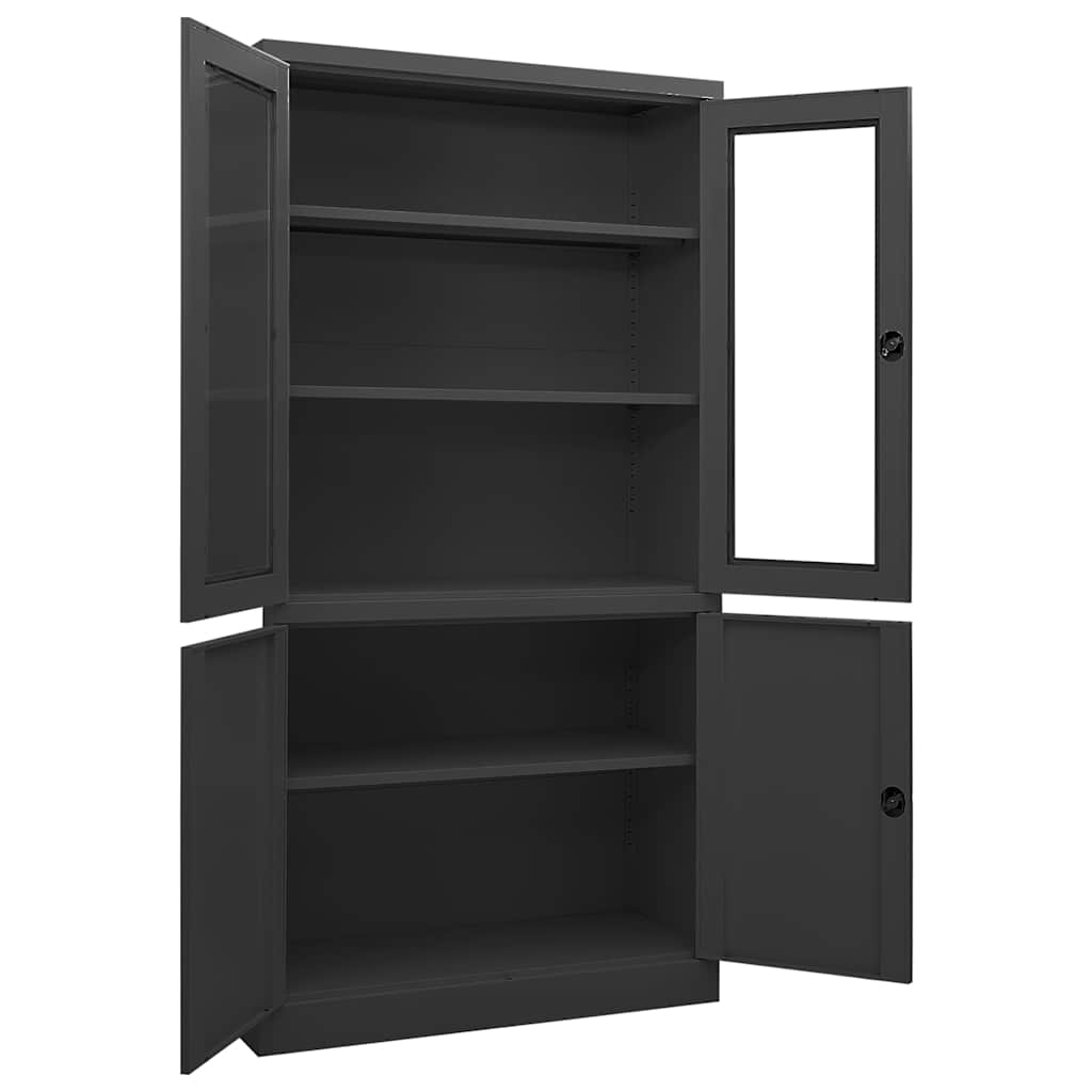 Office Cabinet 90x40x180 cm Steel Anthracite