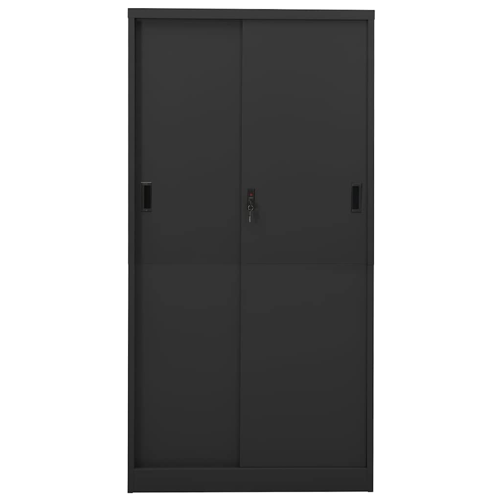 335961 vidaXL Office Cabinet with Sliding Door Anthracite 90x40x180 cm Steel 4